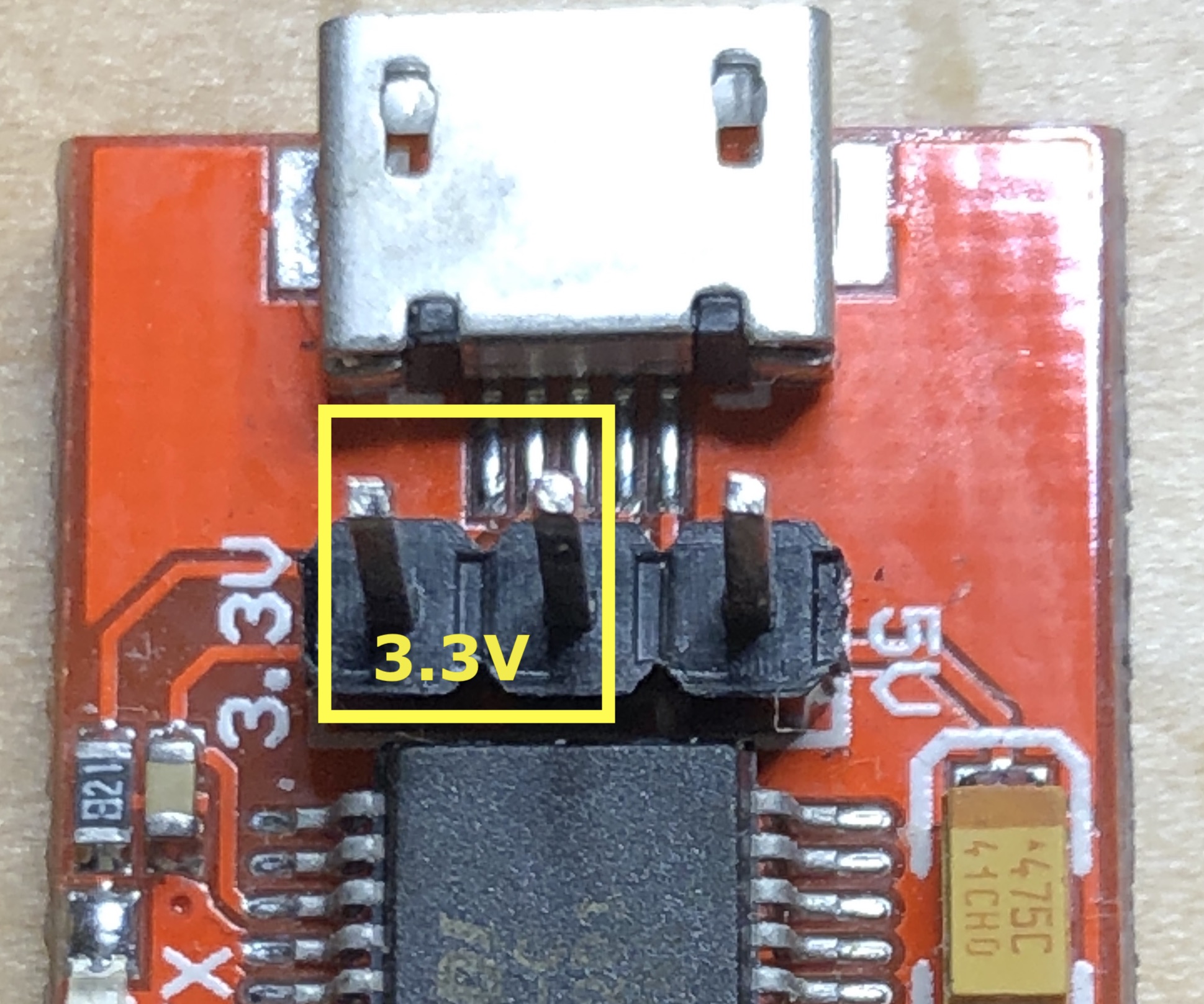 FTDI pin combination for 3.3V